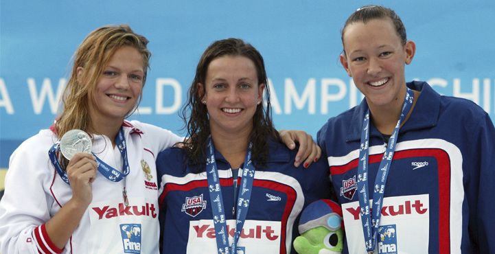 Yuliya Efimova, Rebecca Soni and Kasey Carlson 